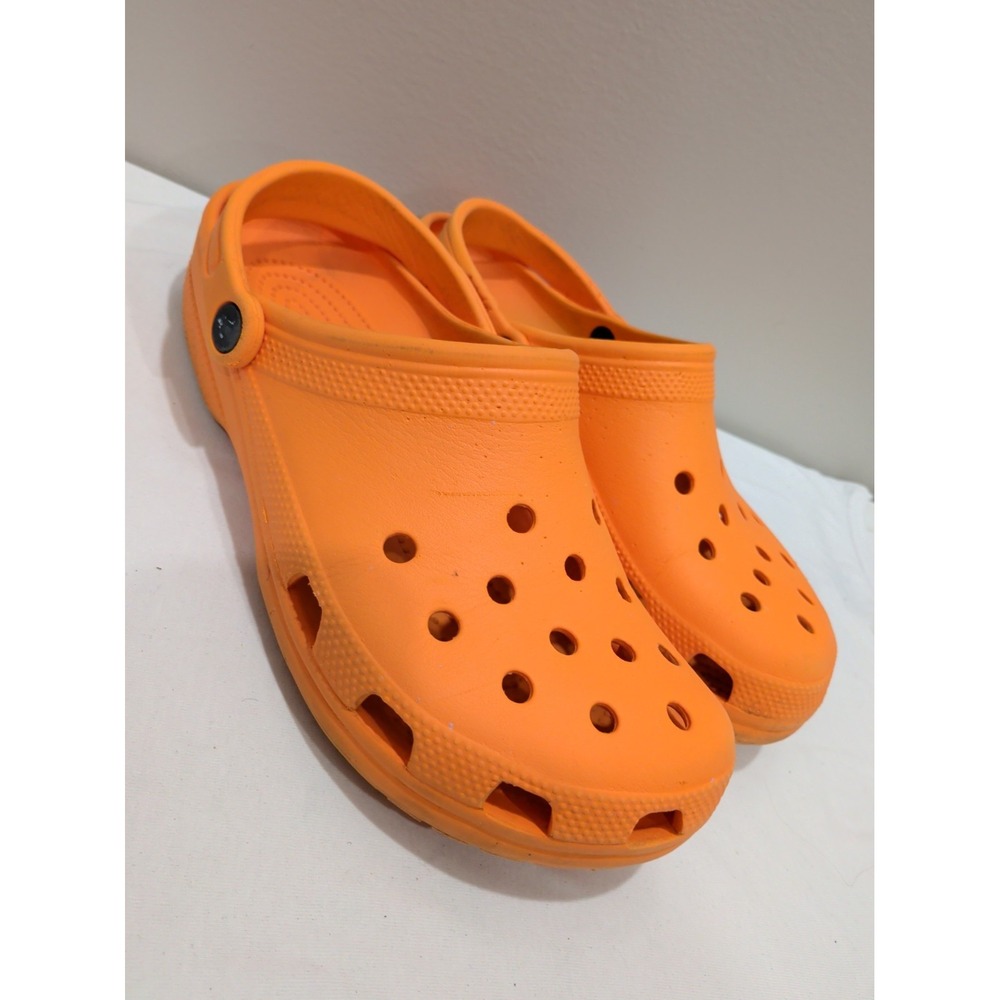Crocs Classic Clog Orange Unisex Adult Slip-On Sandals Slippers Sz M 9 W 11